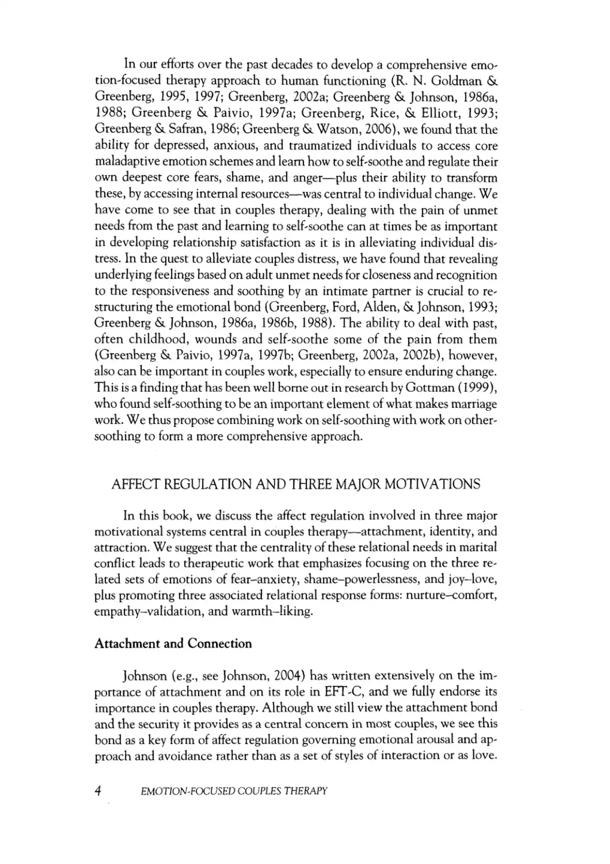 Original EPUB book page showing emotion-focused couples therapy text about affect regulation and attachment.